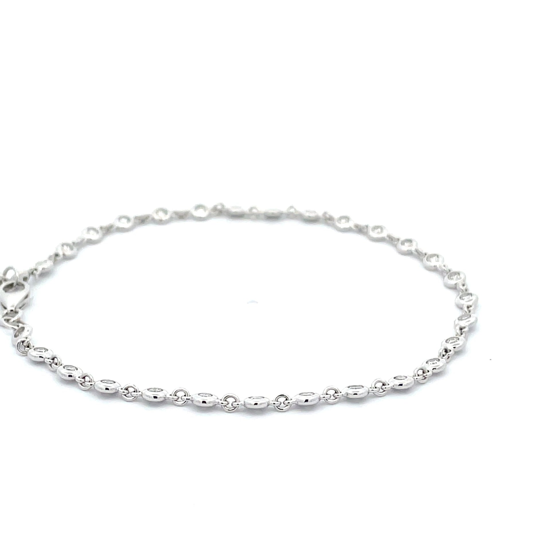 Round Brilliant Cut Diamond "Yard of Diamonds" Style Bracelet - 0.64cts Gardiner Brothers