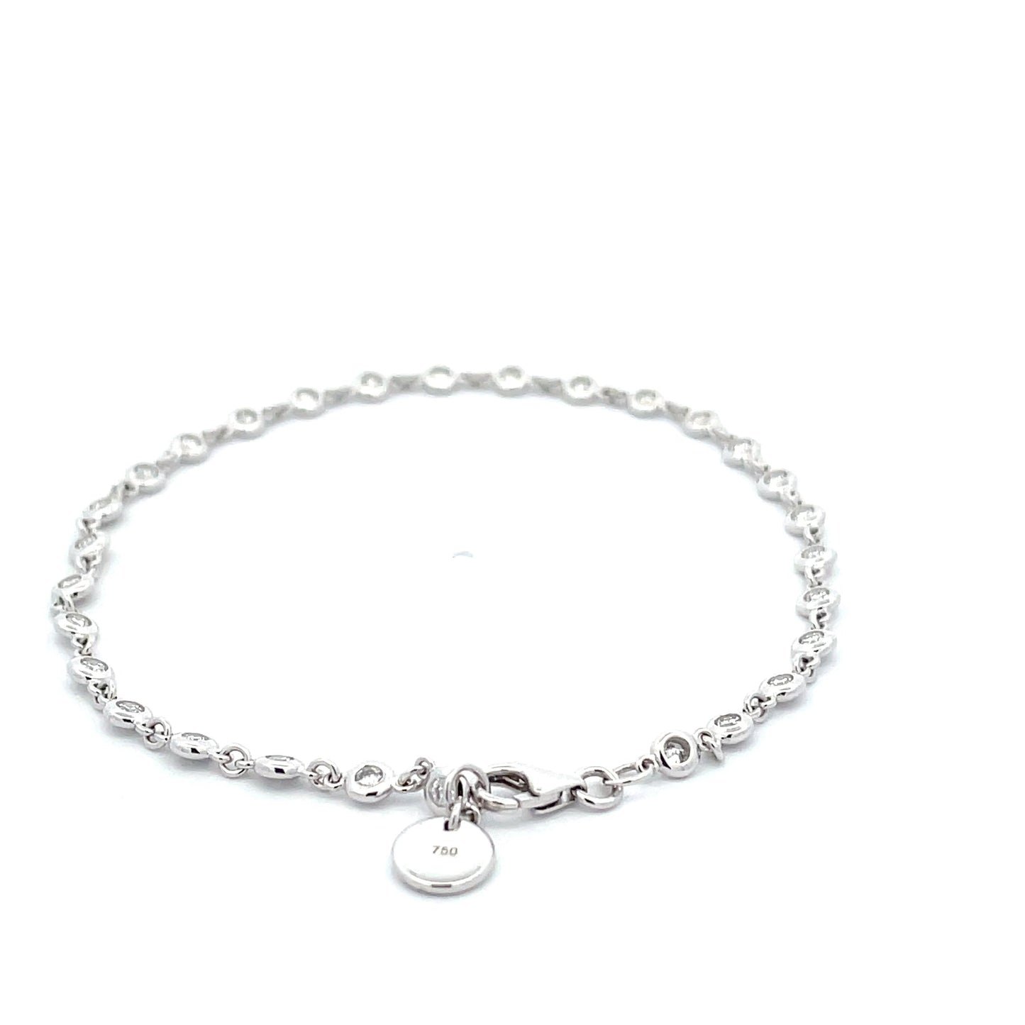 Round Brilliant Cut Diamond "Yard of Diamonds" Style Bracelet - 0.64cts Gardiner Brothers