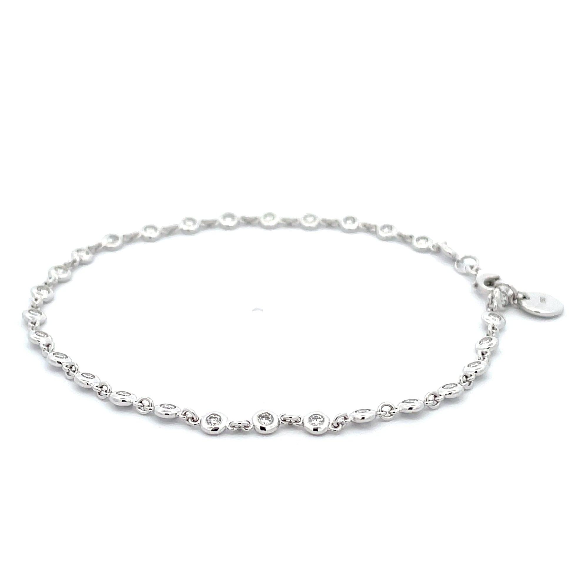 Round Brilliant Cut Diamond "Yard of Diamonds" Style Bracelet - 0.64cts Gardiner Brothers
