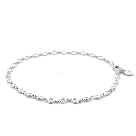 Round Brilliant Cut Diamond "Yard of Diamonds" Style Bracelet - 0.64cts Gardiner Brothers