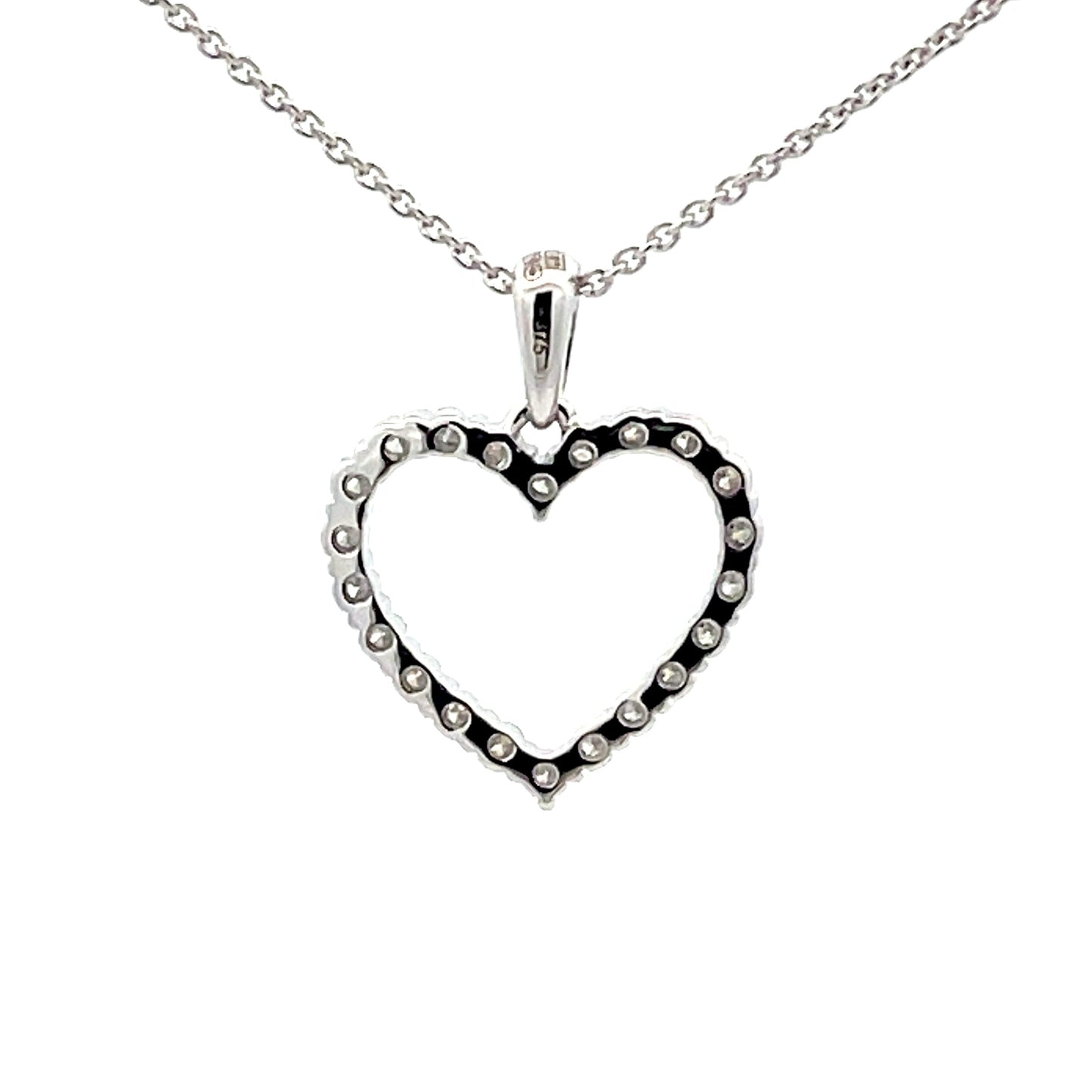 White Gold Diamond Heart Shaped Pendant  Gardiner Brothers   