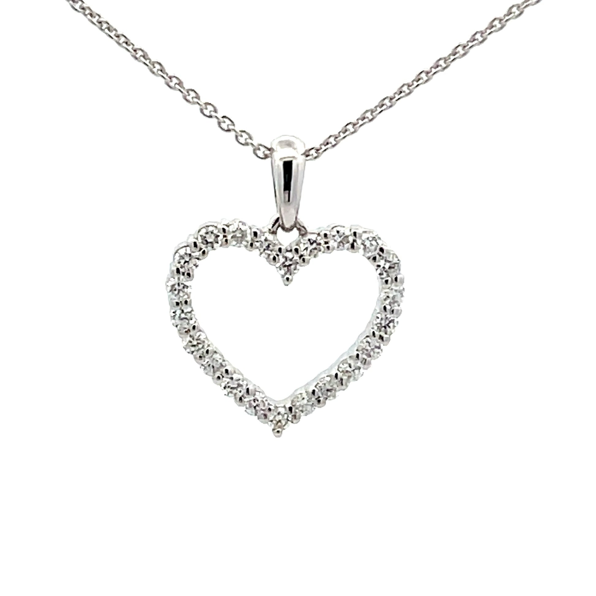 White Gold Diamond Heart Shaped Pendant  Gardiner Brothers   