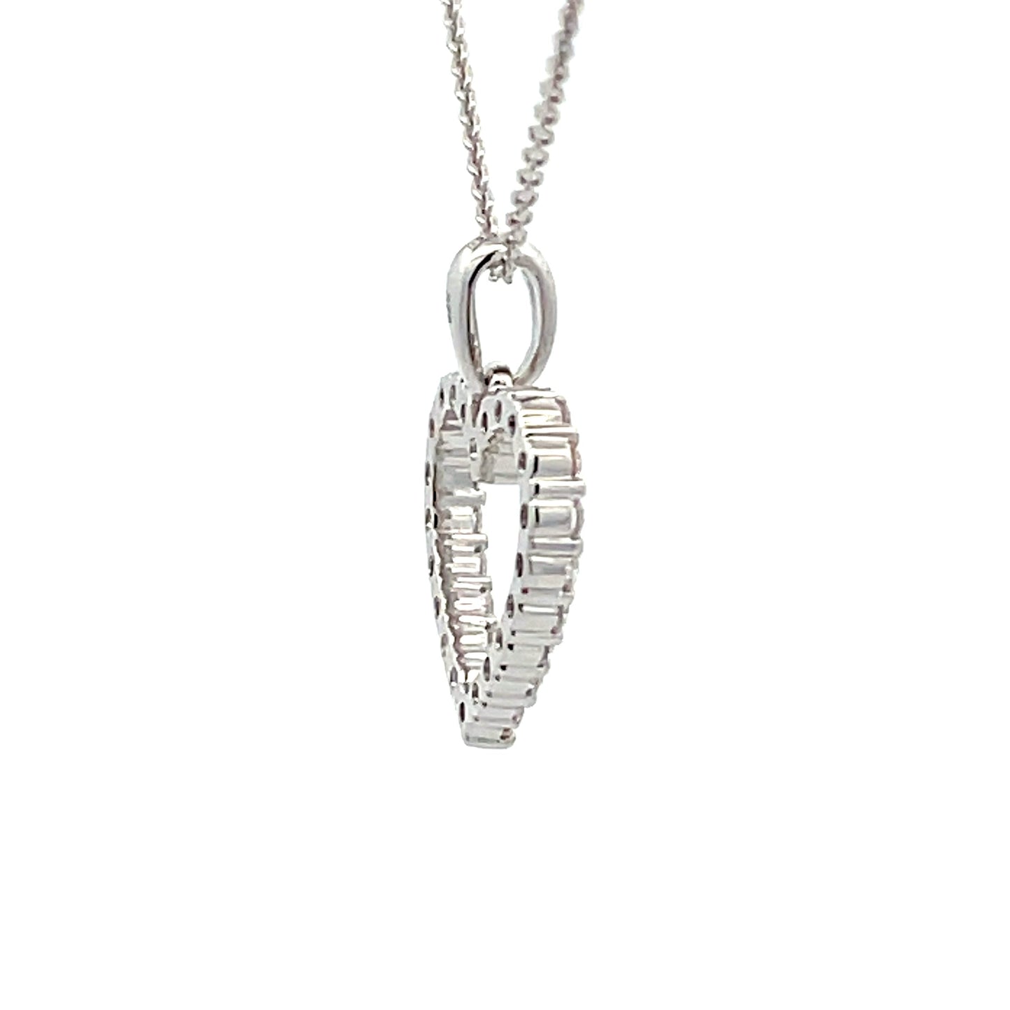 White Gold Diamond Heart Shaped Pendant  Gardiner Brothers   