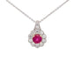 Ruby and Diamond Vintage Style Cluster Pendant  Gardiner Brothers   