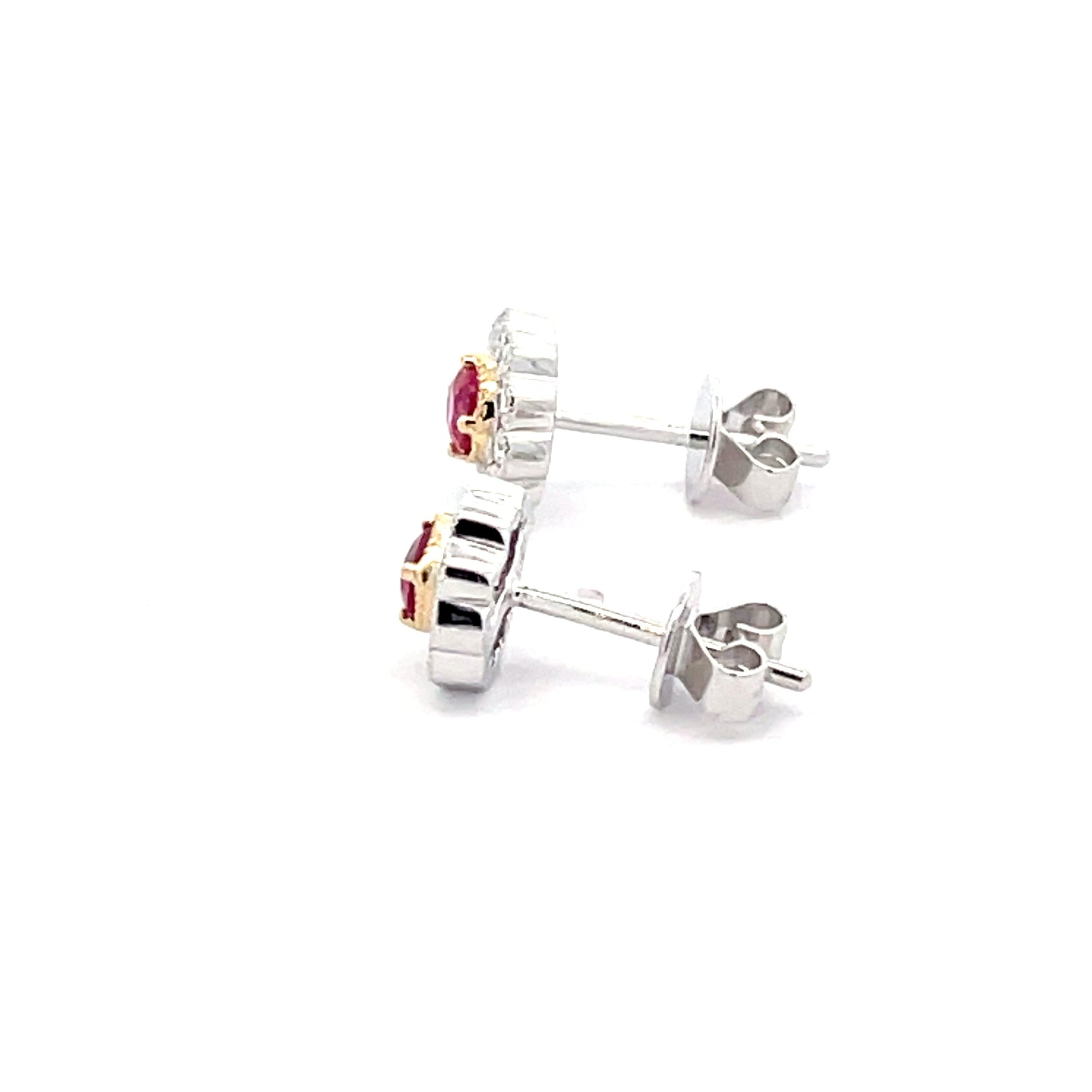 Ruby and Diamond Vintage Style Cluster Earrings  Gardiner Brothers   