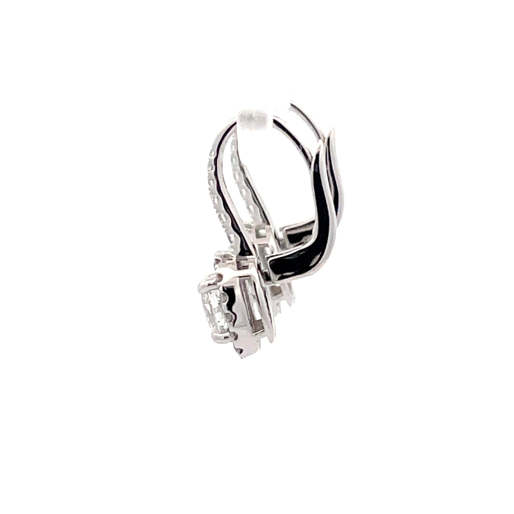 Oval Shaped Diamond Halo Drop Style Earrings  Gardiner Brothers   