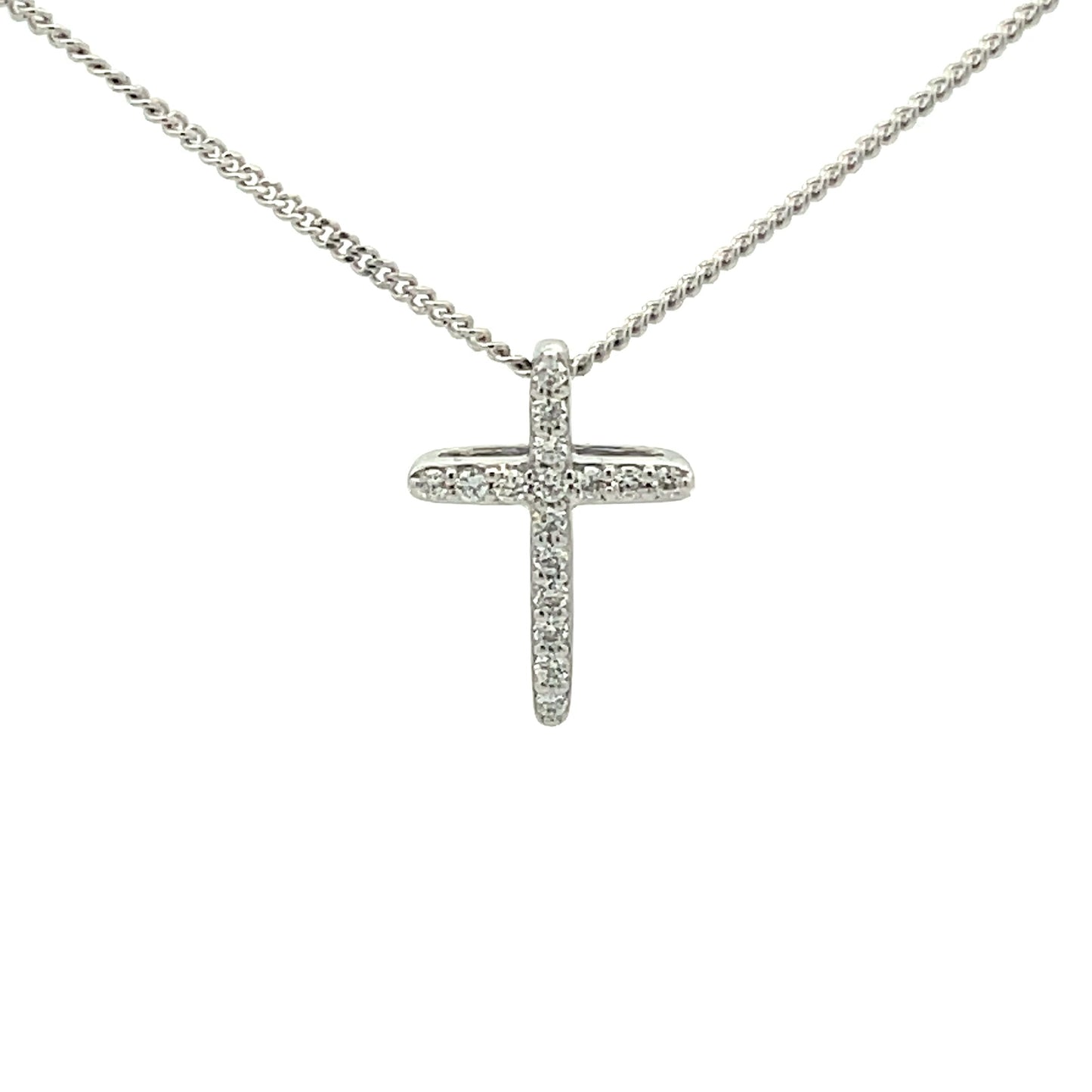 White Gold Diamond Set Cross Pendant  Gardiner Brothers   