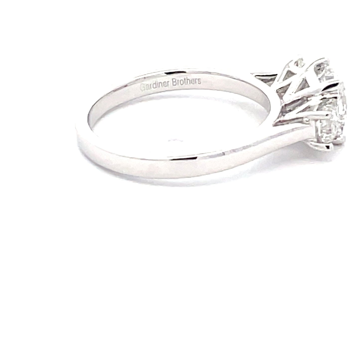 Platinum Princess Cut Diamond 3 Stone Ring - 1.60cts Gardiner Brothers