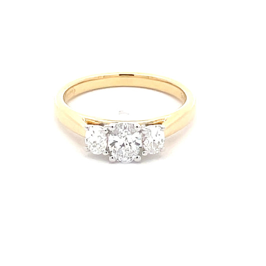Yellow Gold OVAL SHAPED DIAMOND 3 STONE RING - 0.72CTS Gardiner Brothers