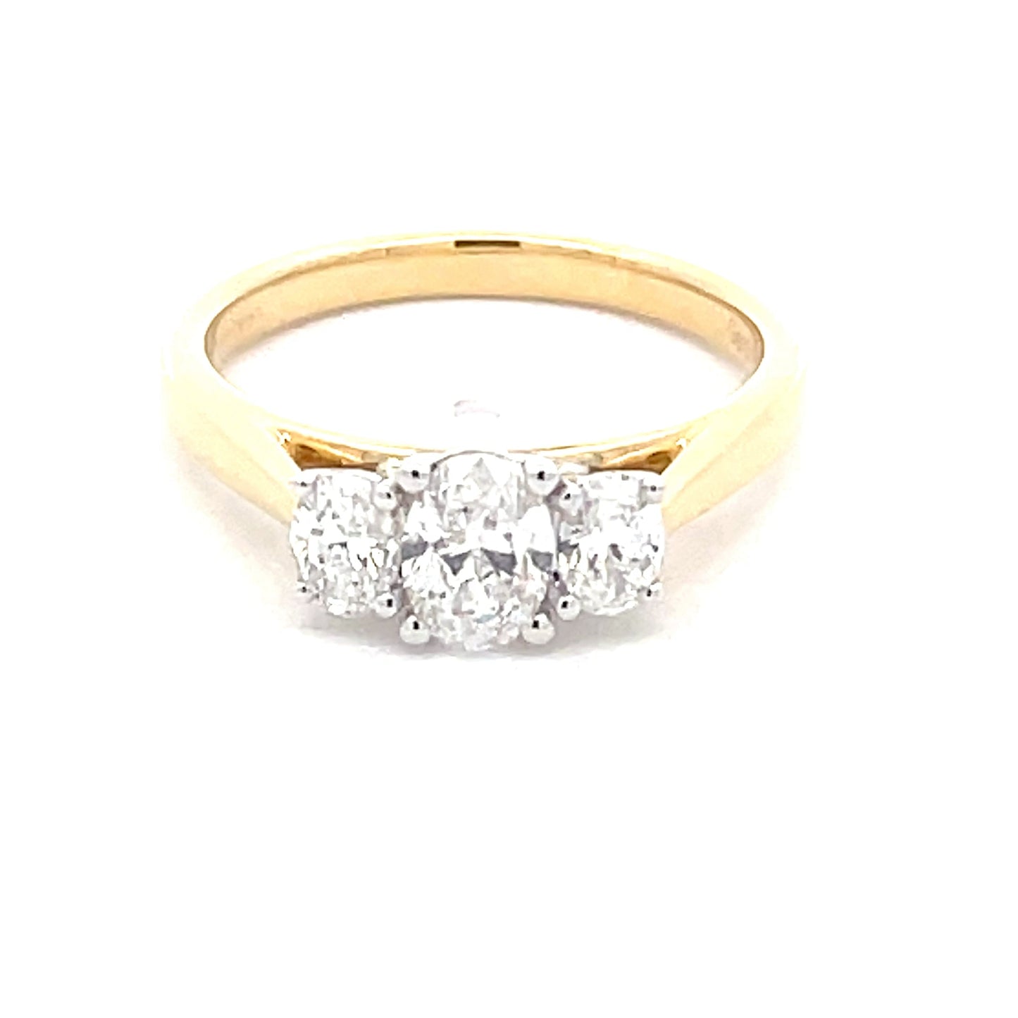 Yellow Gold OVAL SHAPED DIAMOND 3 STONE RING - 0.90CTS Gardiner Brothers