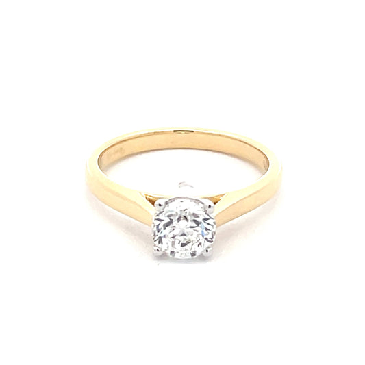 Yellow Gold ROUND BRILLIANT CUT DIAMOND SOLITAIRE RING - 1.00CTS Gardiner Brothers
