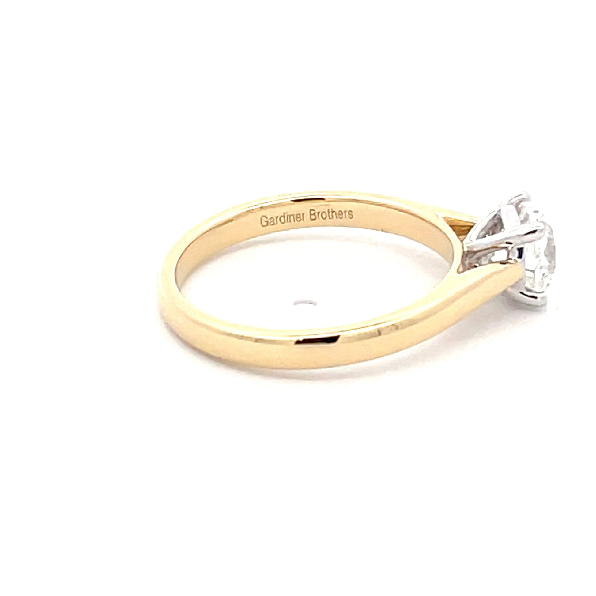 Yellow Gold ROUND BRILLIANT CUT DIAMOND SOLITAIRE RING - 1.00CTS Gardiner Brothers