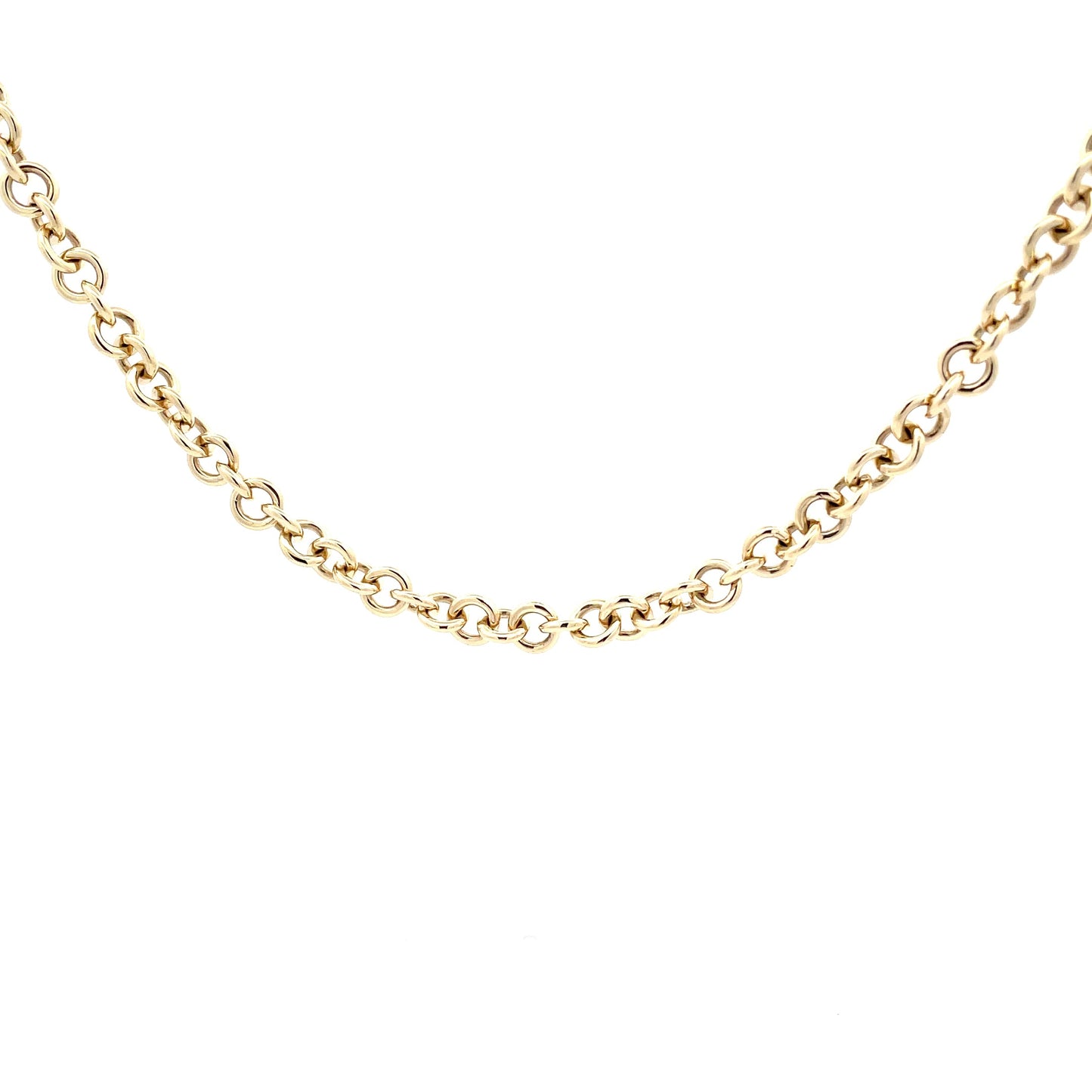 yellow Gold Solid Round Link Necklet  Gardiner Brothers   