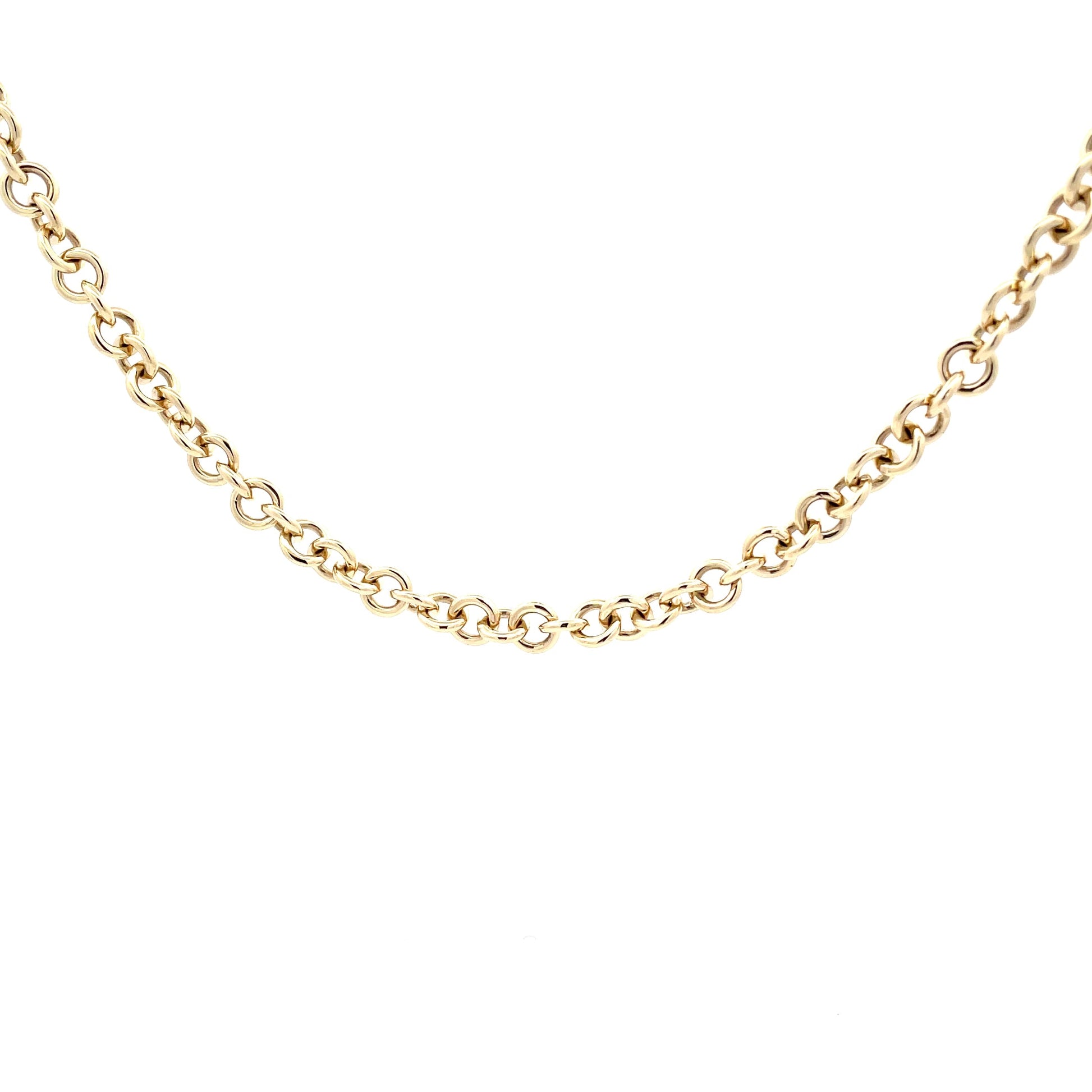 yellow Gold Solid Round Link Necklet  Gardiner Brothers   