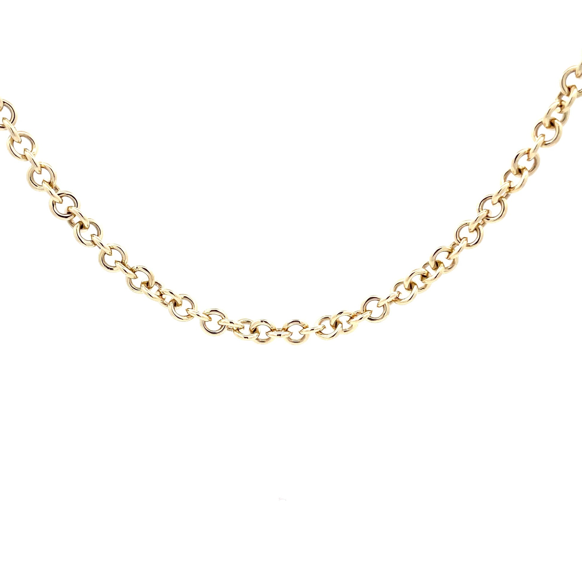 yellow Gold Solid Round Link Necklet  Gardiner Brothers   