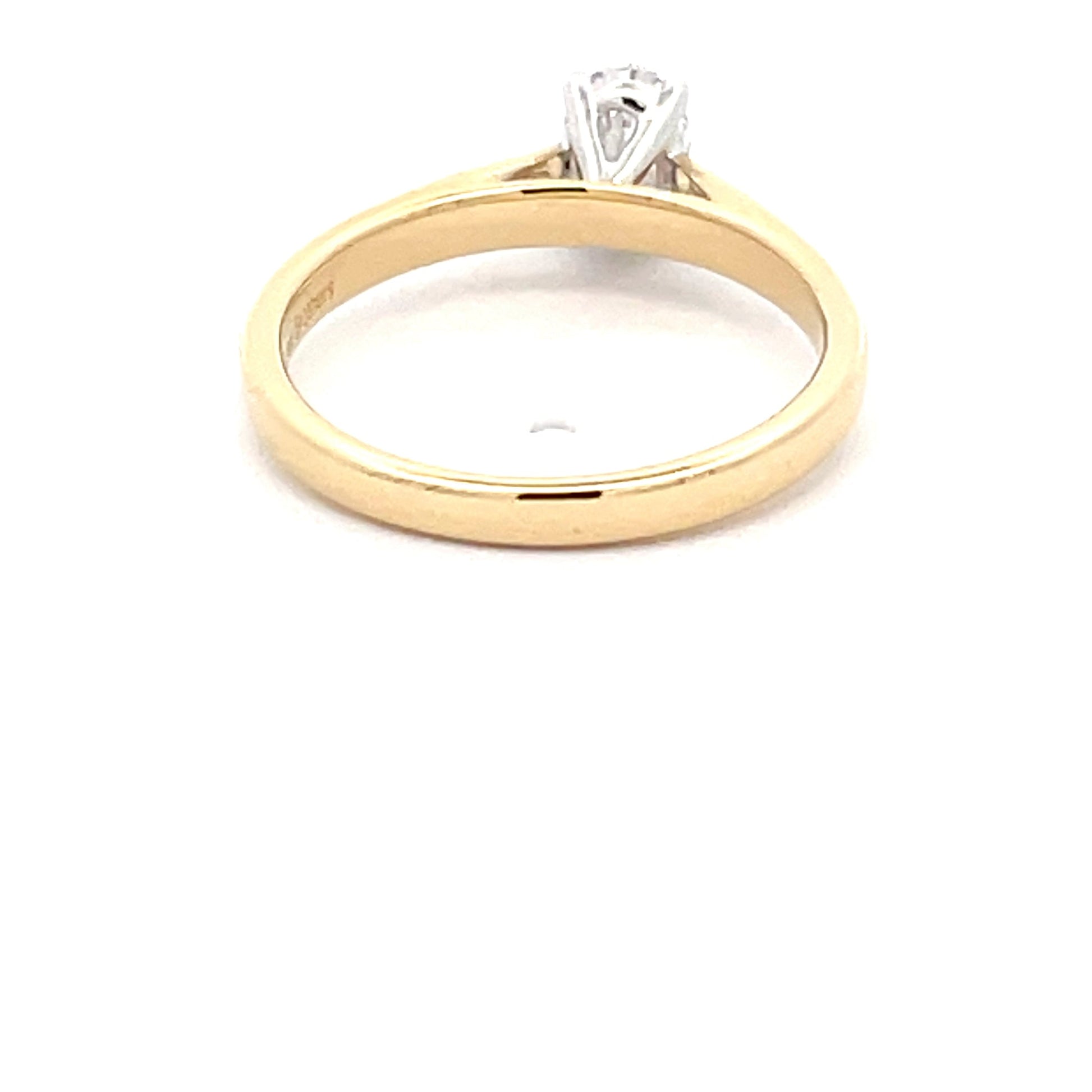 Yellow Gold Oval Shaped Diamond Solitaire Ring - 0.52cts Gardiner Brothers