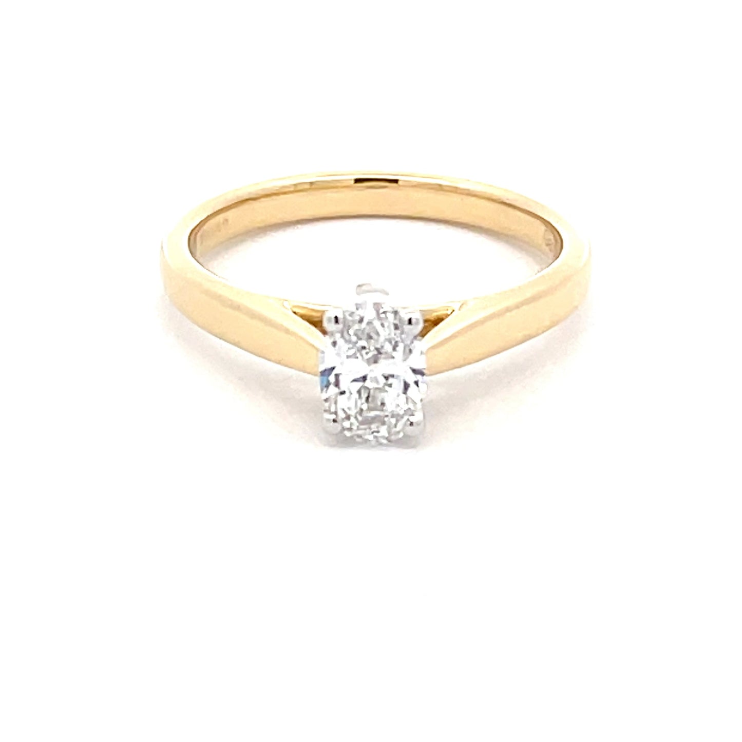 Yellow Gold Oval Shaped Diamond Solitaire Ring - 0.52cts Gardiner Brothers