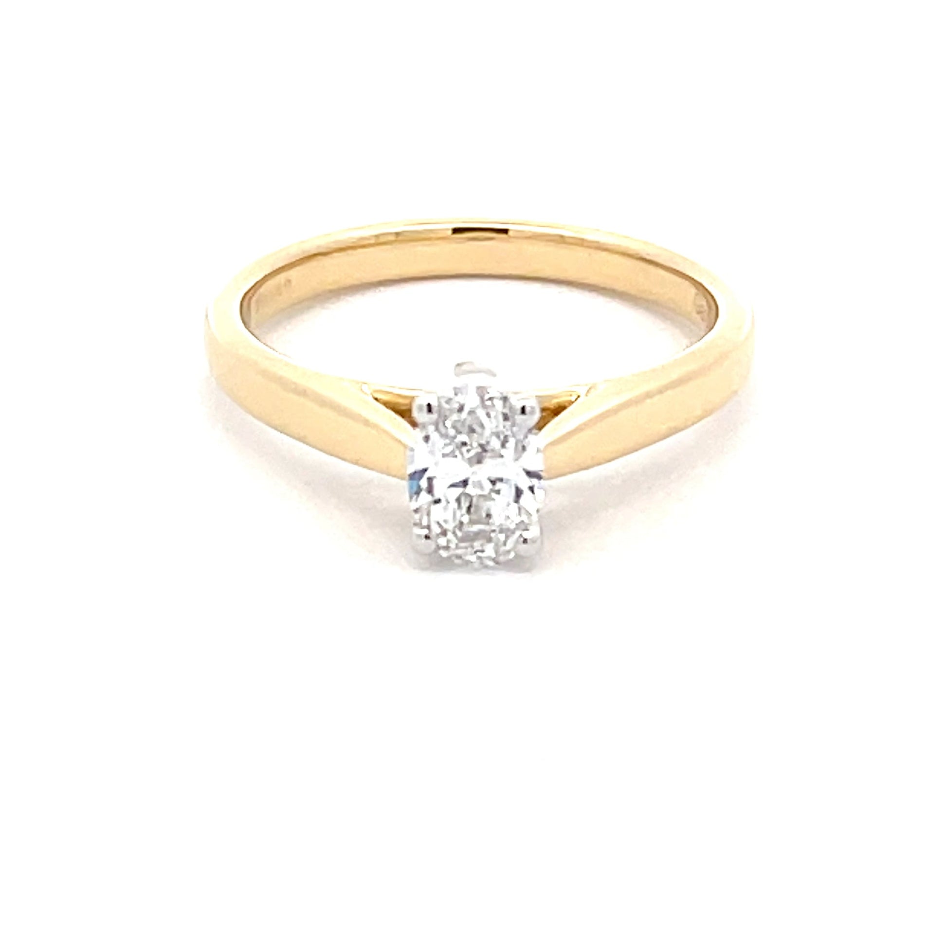 Yellow Gold Oval Shaped Diamond Solitaire Ring - 0.52cts Gardiner Brothers