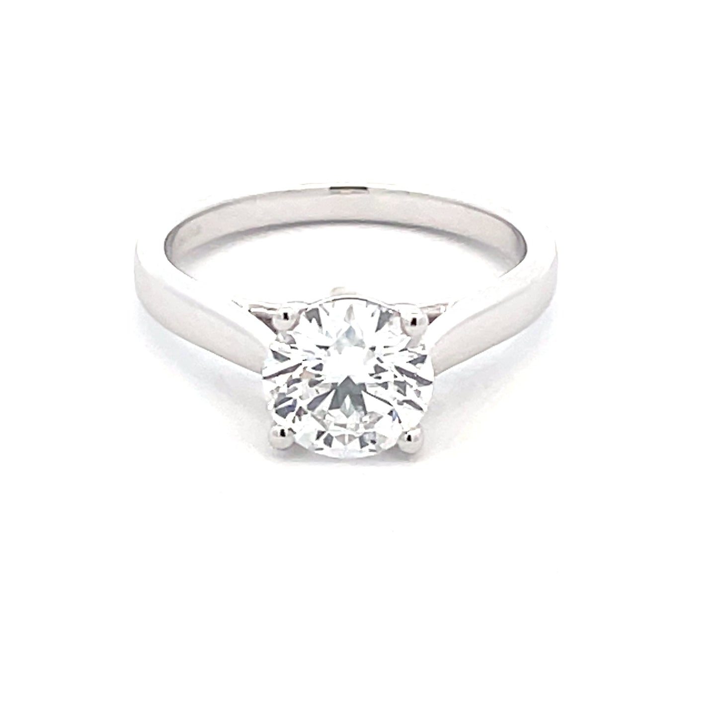 Platinum Round Brilliant Cut Diamond Solitaire Ring - 1.51cts Gardiner Brothers