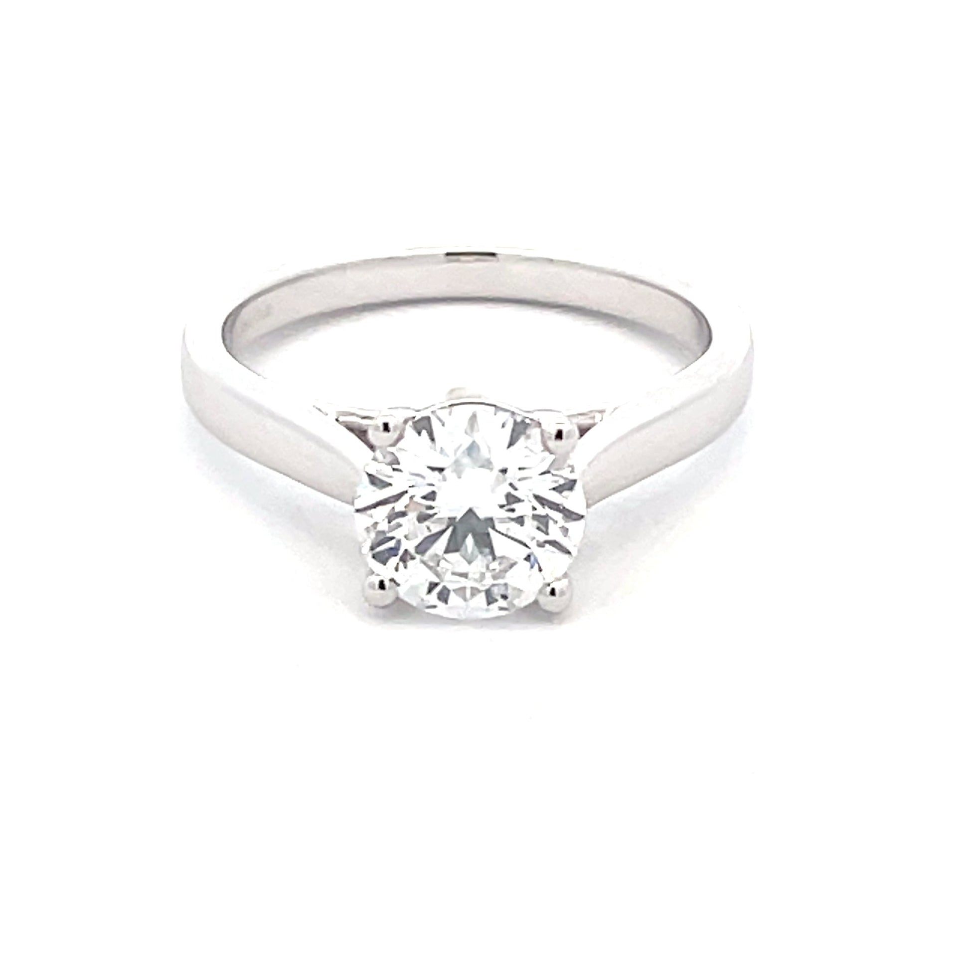 Platinum Round Brilliant Cut Diamond Solitaire Ring - 1.51cts Gardiner Brothers
