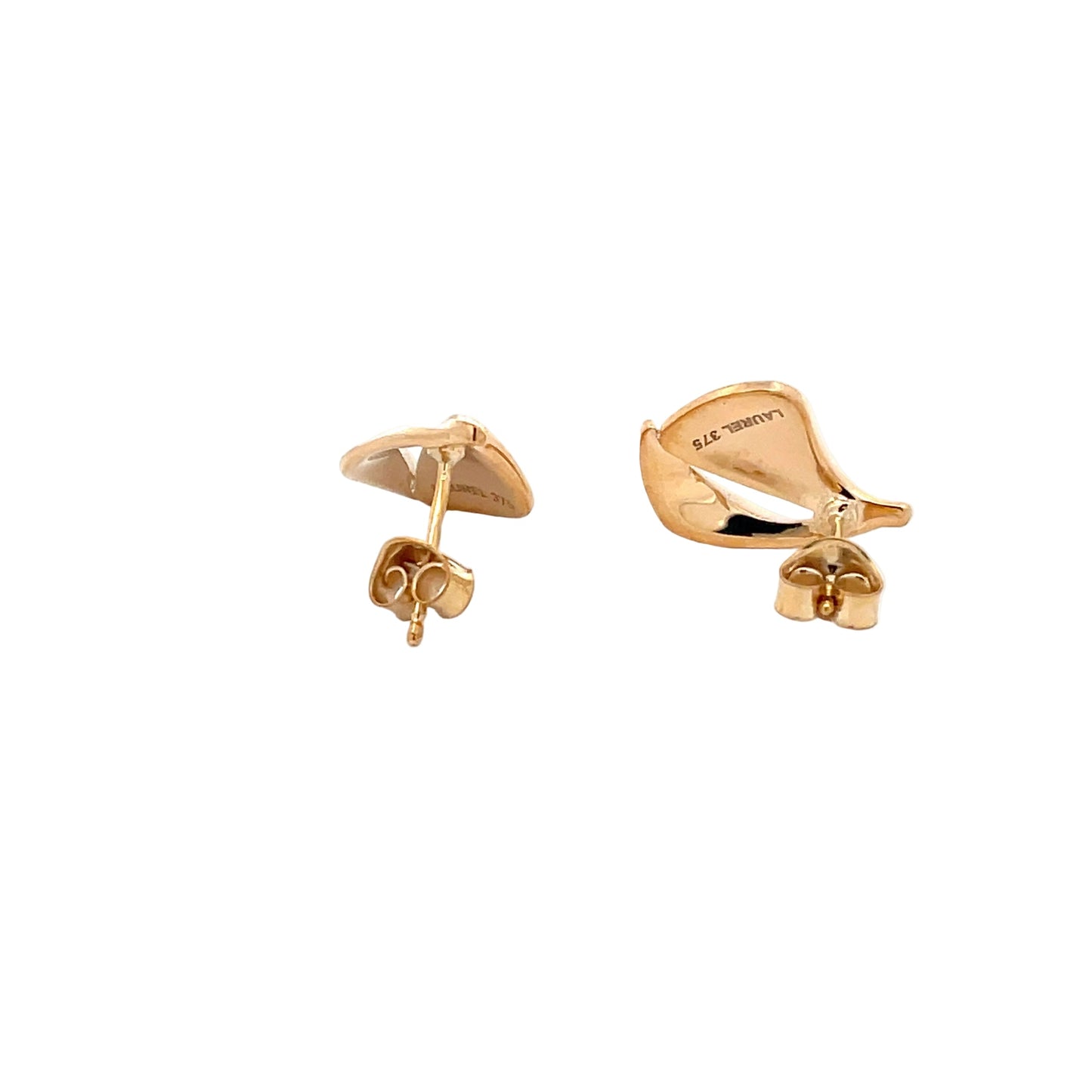 Yellow Gold Split Blade Style Earrings  Gardiner Brothers   
