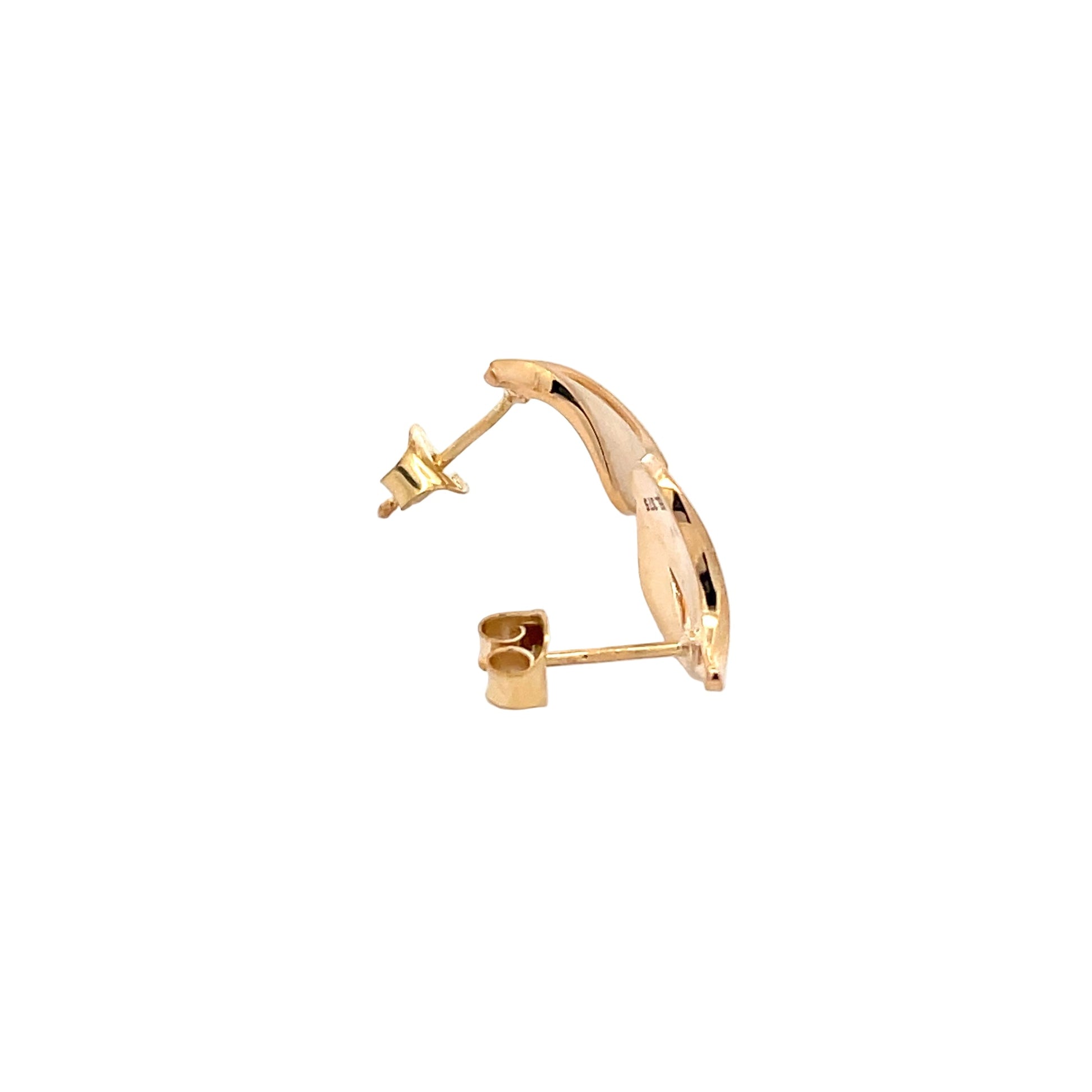 Yellow Gold Split Blade Style Earrings  Gardiner Brothers   
