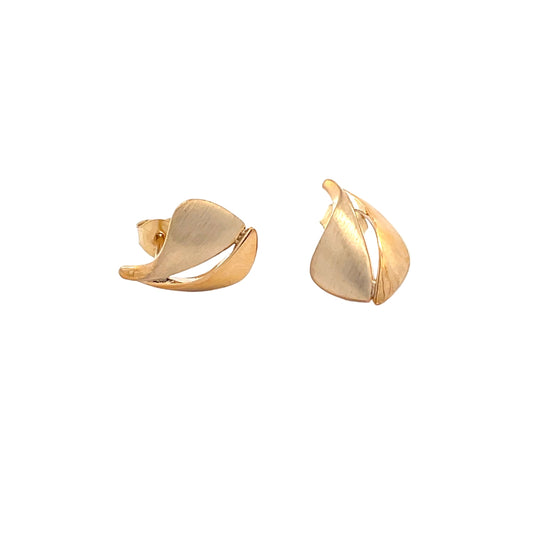 Yellow Gold Split Blade Style Earrings  Gardiner Brothers   