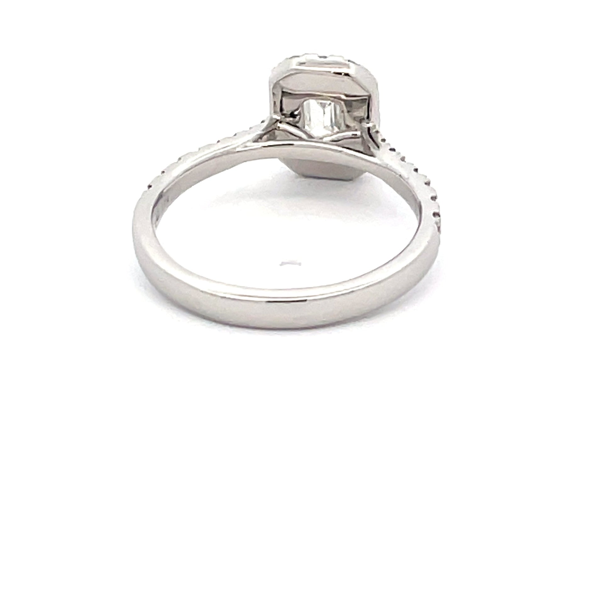 Platinum Emerald Cut Diamond Halo Style Ring - 1.10cts Gardiner Brothers