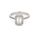 Platinum Emerald Cut Diamond Halo Style Ring - 1.10cts Gardiner Brothers