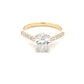 Yellow Gold Oval Shaped Diamond Solitaire ring with diamond set shoulders - 1.45cts Gardiner Brothers