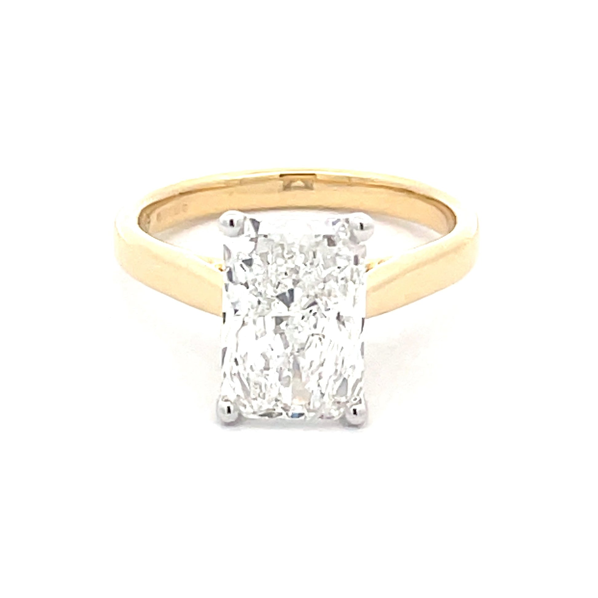 Lab Grown Radiant Cut Diamond Solitaire Ring - 2.91cts Gardiner Brothers
