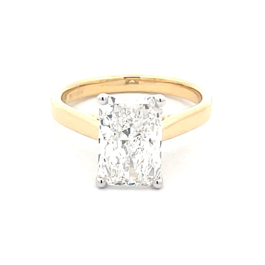Lab Grown Radiant Cut Diamond Solitaire Ring - 2.91cts Gardiner Brothers