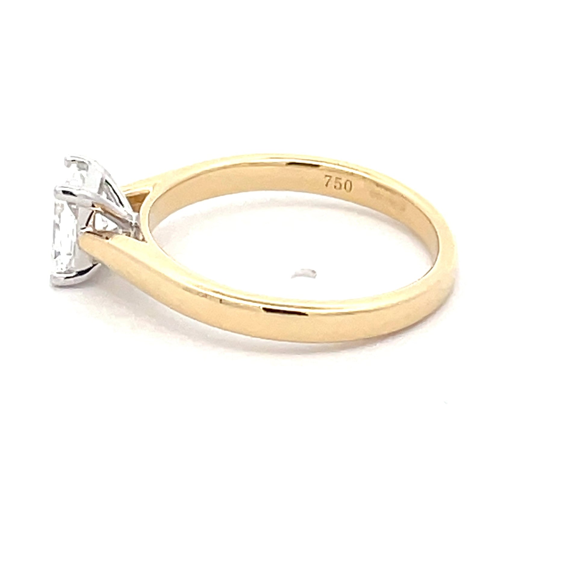 Yellow Gold Radiant Cut Diamond Solitaire Ring - 0.71ct Gardiner Brothers