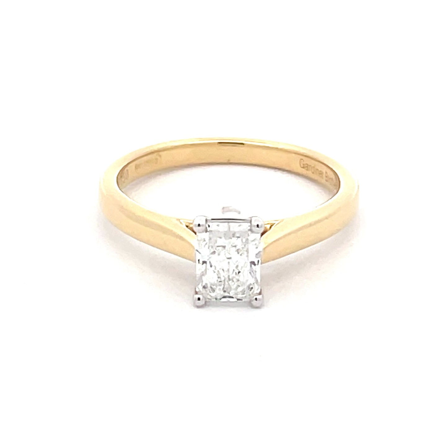 Yellow Gold Radiant Cut Diamond Solitaire Ring - 0.71ct Gardiner Brothers