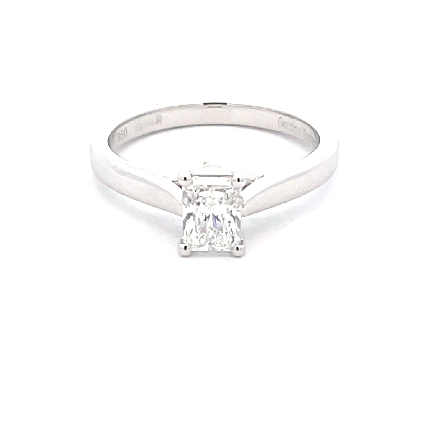 Platinum Radiant Cut Diamond Solitaire Ring - 0.70cts Gardiner Brothers