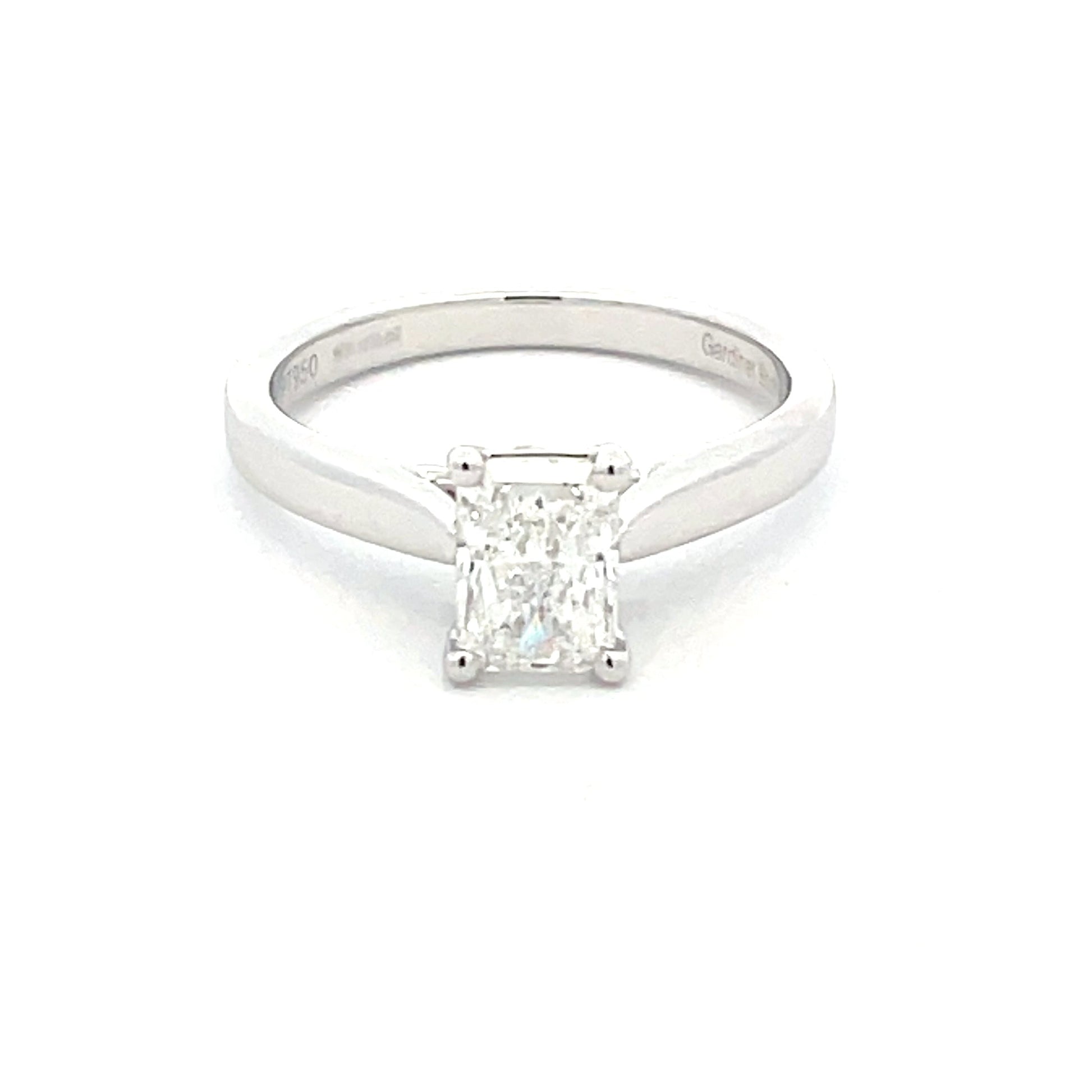 Platinum Radiant Cut Diamond Solitaire Ring - 1.03cts Gardiner Brothers