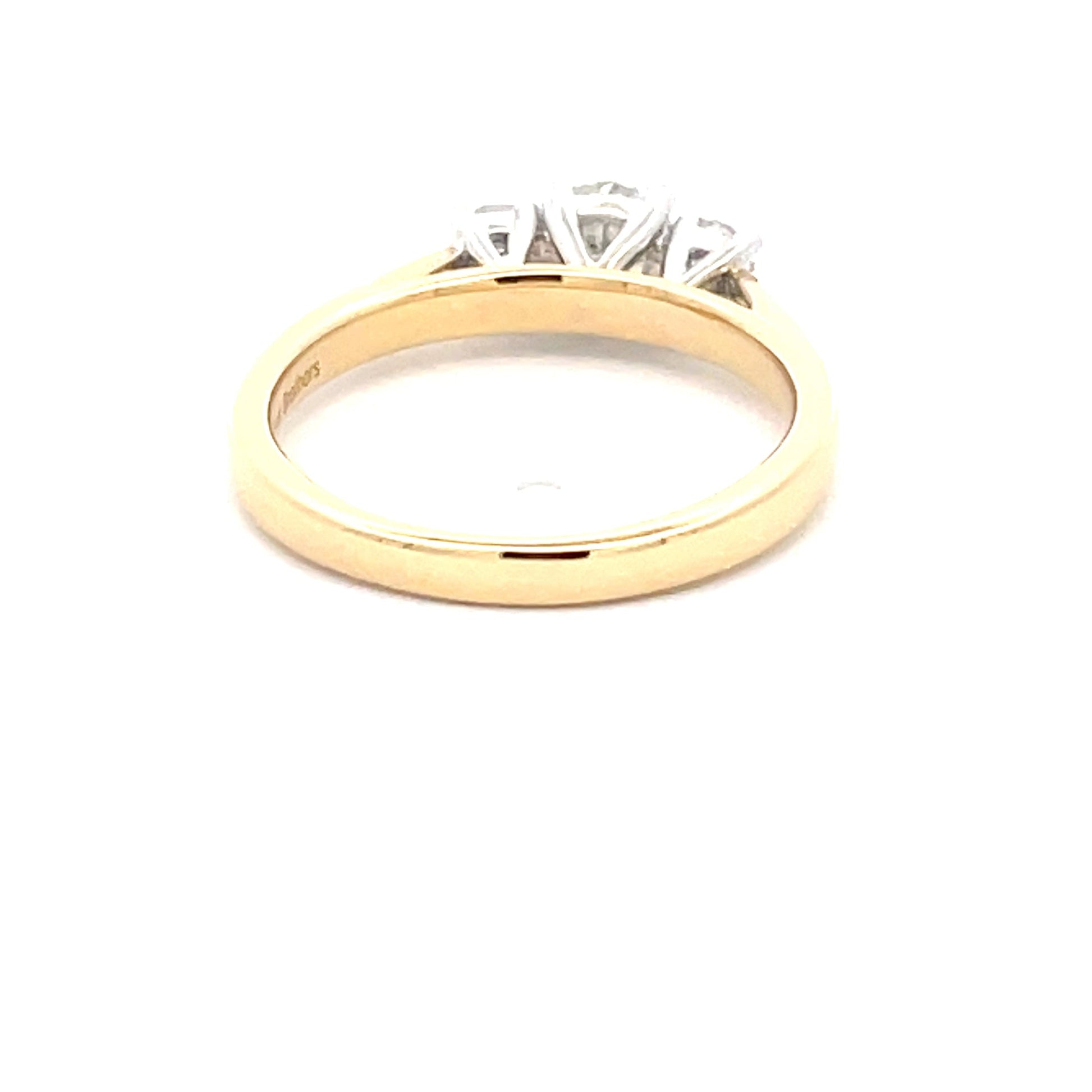Yellow Gold Round Brilliant Cut Diamond 3 Stone Ring - 0.60cts Gardiner Brothers