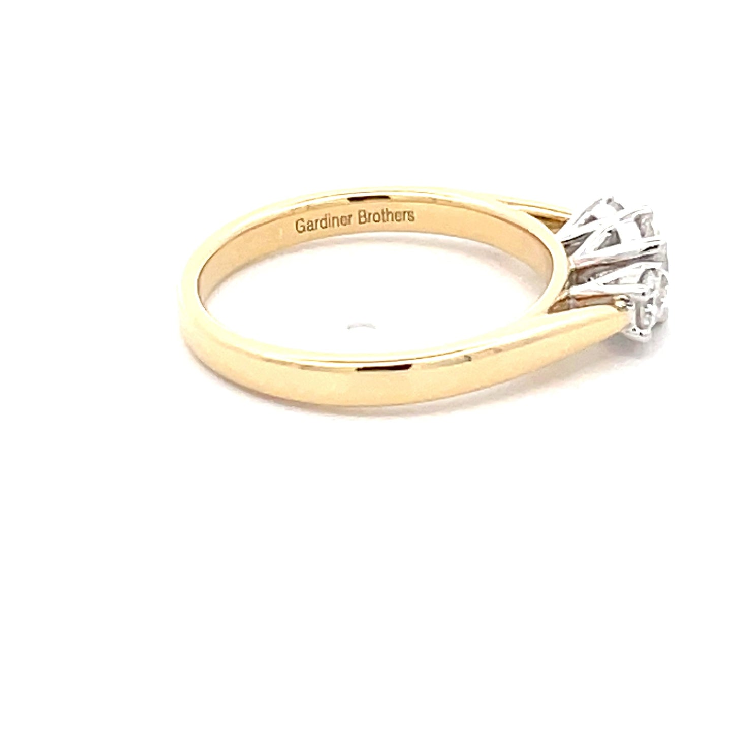 Yellow Gold Round Brilliant Cut Diamond 3 Stone Ring - 0.60cts Gardiner Brothers