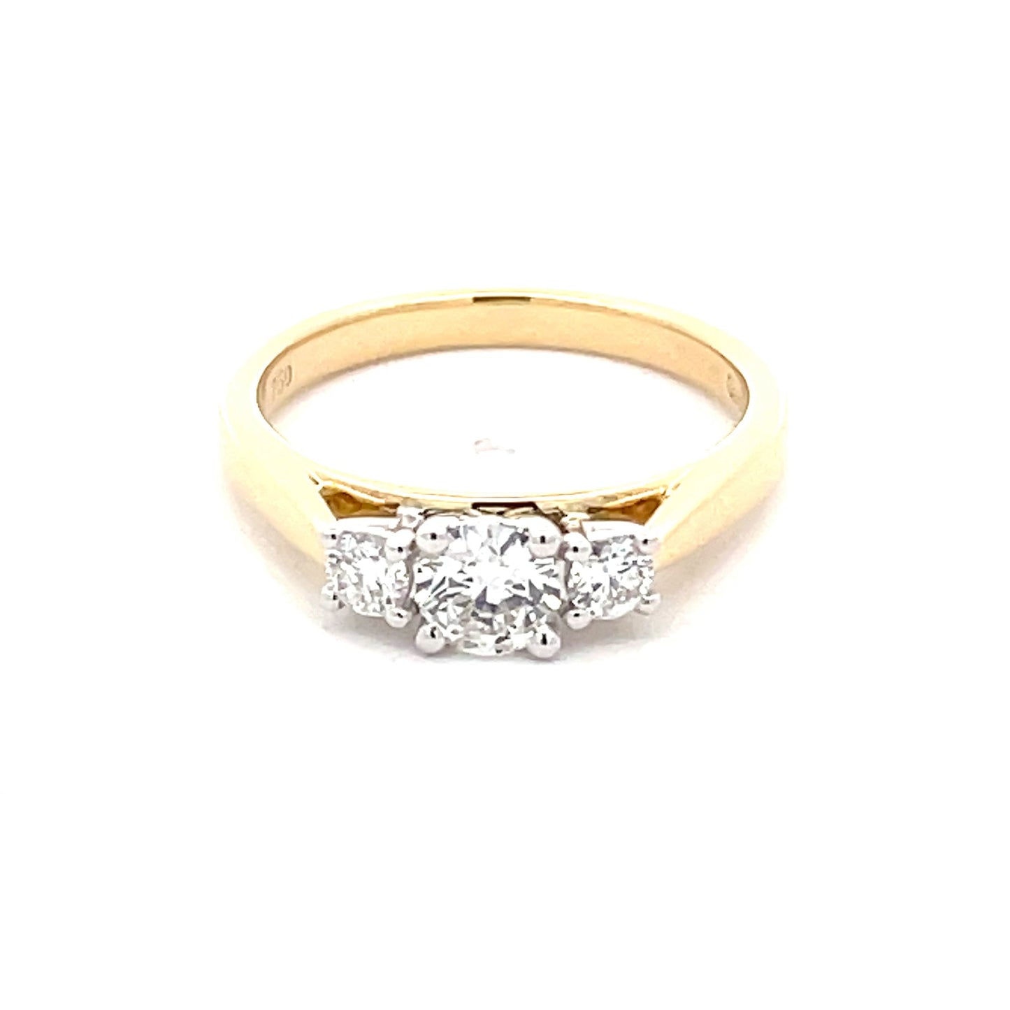Yellow Gold Round Brilliant Cut Diamond 3 Stone Ring - 0.60cts Gardiner Brothers