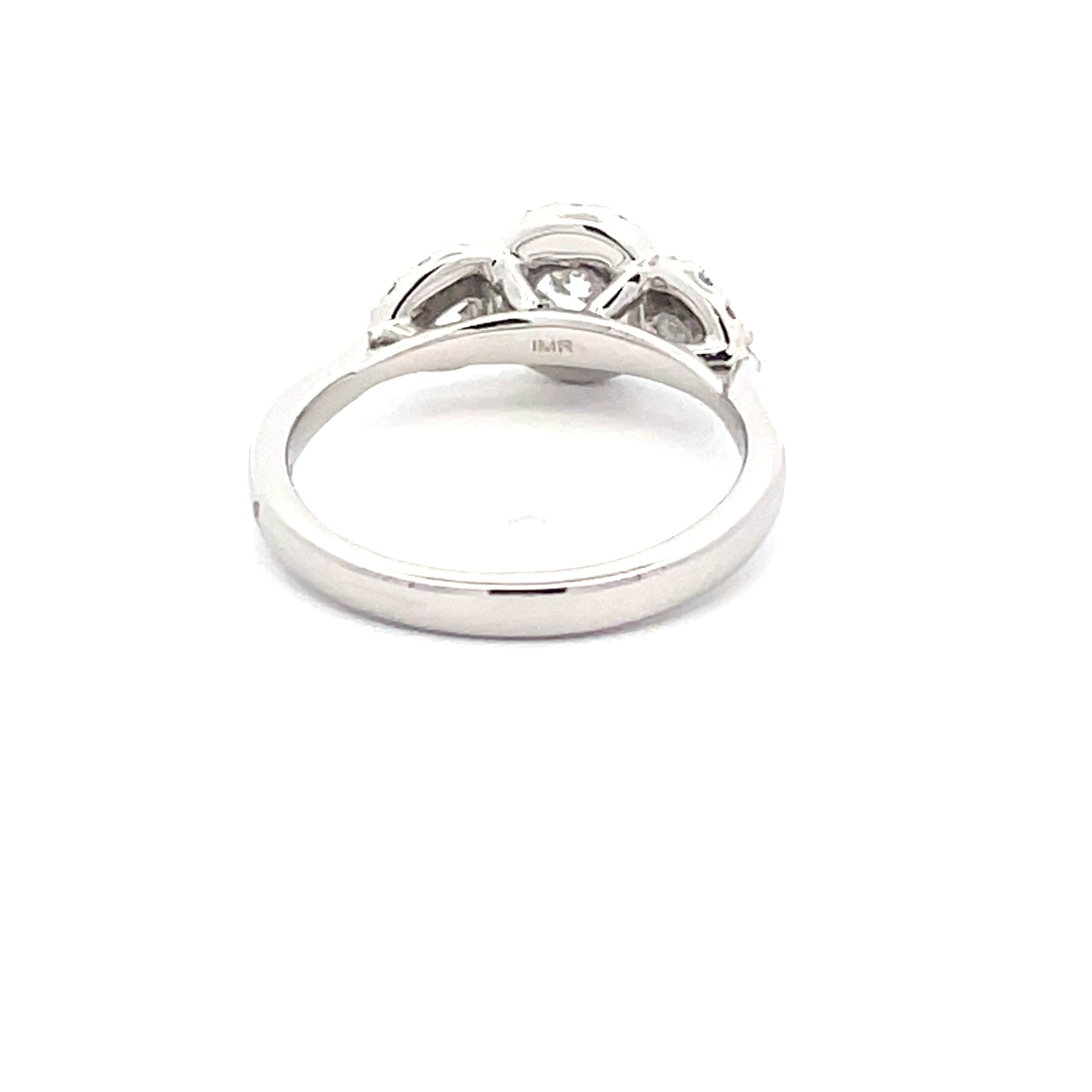 Platinum Round Brilliant and Pear Shaped Diamond Halo Style Ring - 0.81cts Gardiner Brothers