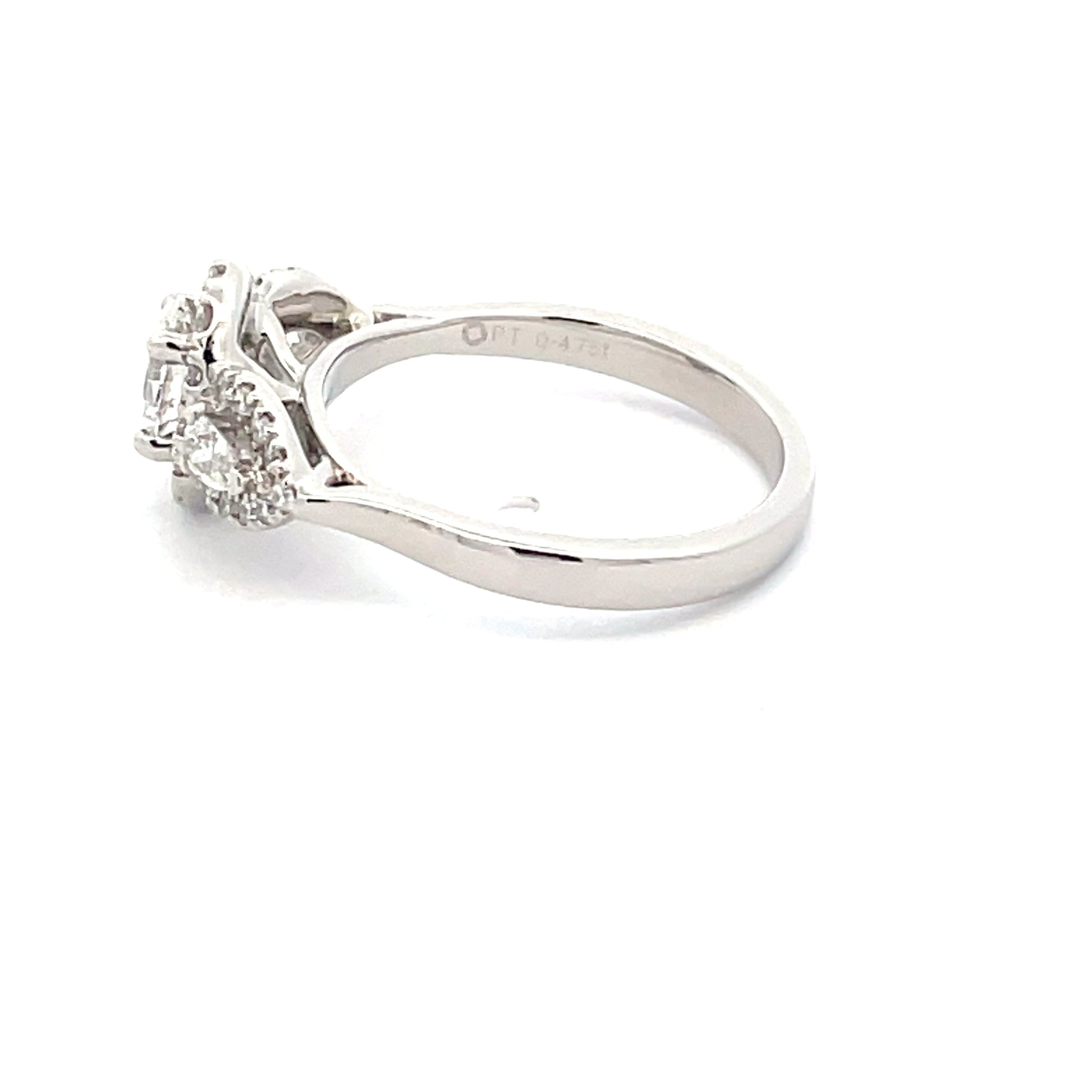 Platinum Oval and Pear Shaped Diamond Halo Cluster Style ring - 0.97cts Gardiner Brothers