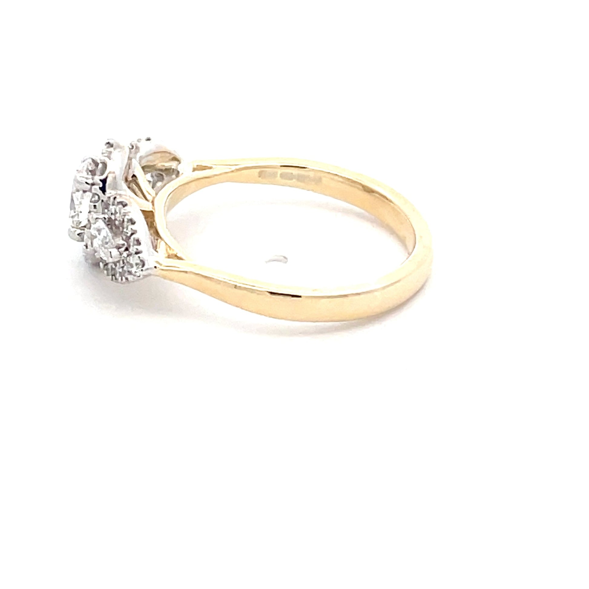 Yellow Gold Oval And Pear Shaped diamond halo style ring - 0.83cts Gardiner Brothers