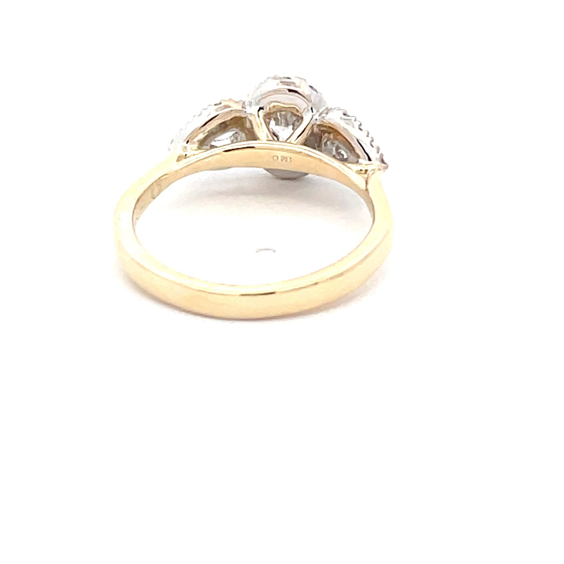 Yellow Gold Oval And Pear Shaped diamond halo style ring - 0.83cts Gardiner Brothers