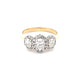 Yellow Gold 3 Oval Shaped diamond set in a halo cluster style ring - 0.96cts Gardiner Brothers