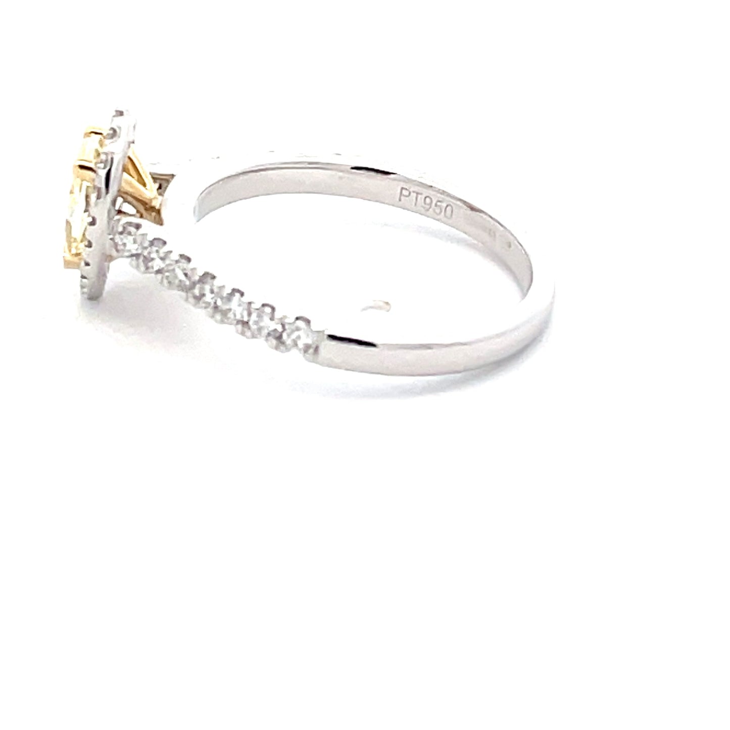 Platinum Pear Shaped Yellow Diamond Halo Cluster Style Ring - 0.90cts Gardiner Brothers