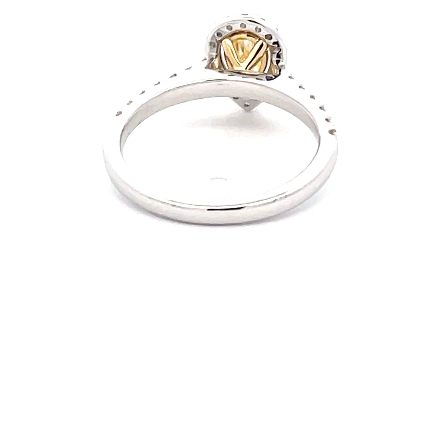 Platinum Pear Shaped Yellow Diamond Halo Cluster Style Ring - 0.90cts Gardiner Brothers