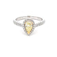 Platinum Pear Shaped Yellow Diamond Halo Cluster Style Ring - 0.90cts Gardiner Brothers