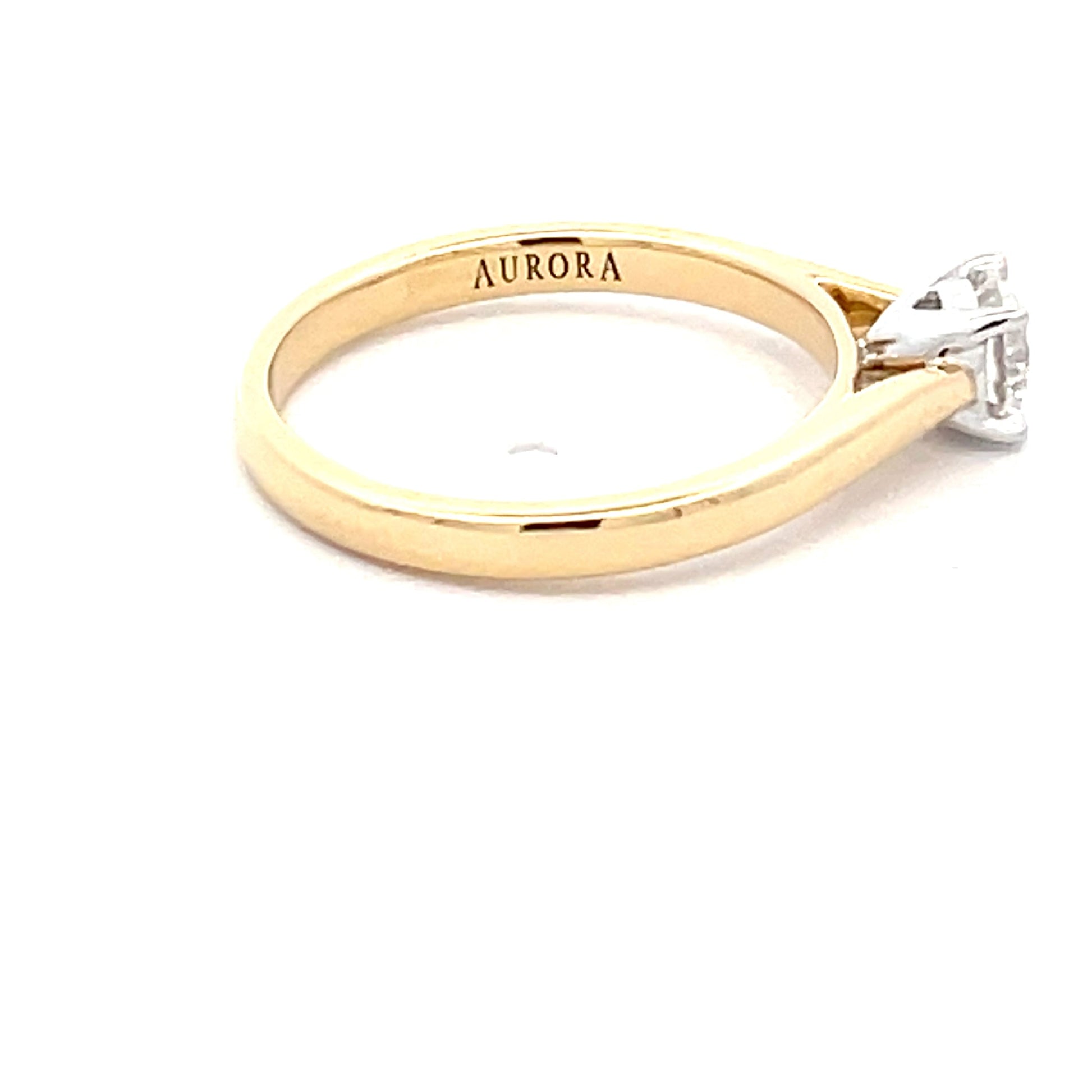 Yellow Gold Aurora Cut Diamond Solitaire Ring - 0.42cts Gardiner Brothers