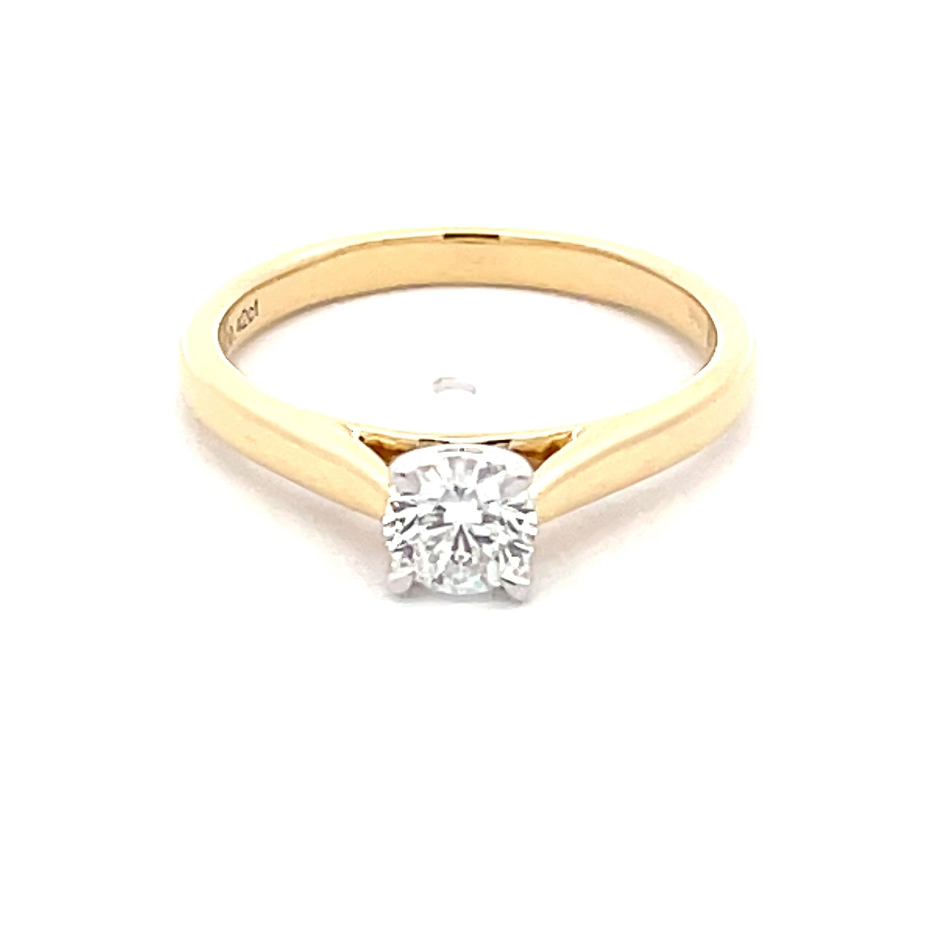 Yellow Gold Aurora Cut Diamond Solitaire Ring - 0.42cts Gardiner Brothers