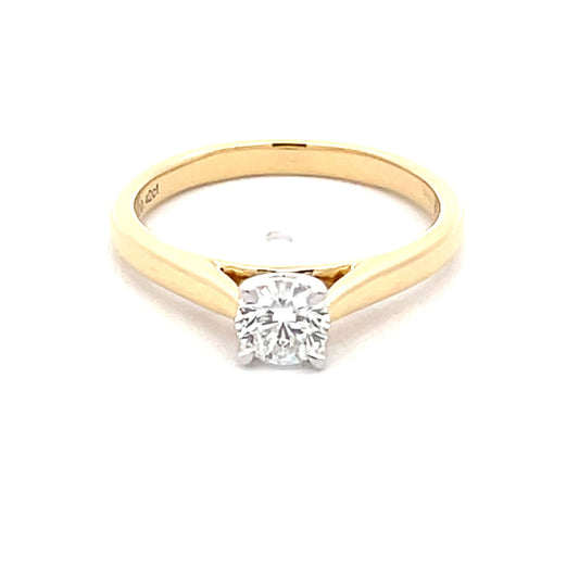 Yellow Gold Aurora Cut Diamond Solitaire Ring - 0.42cts Gardiner Brothers